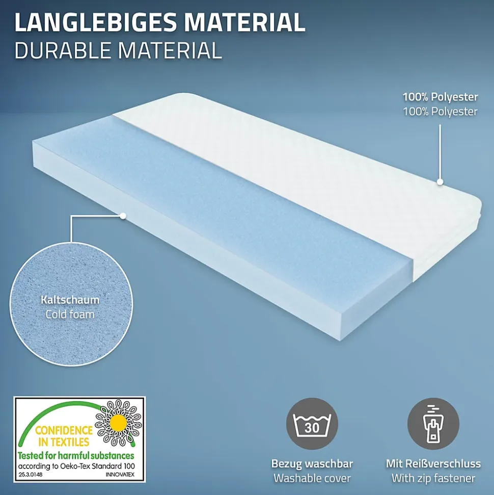 Lit d'enfant ML-Design 80x160 cm naturel bois de pin massif style maison avec matelas et protection