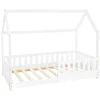 Lit d'enfant ML-Design 160x80 cm blanc en bois de pin avec toit et sommier protection contre chutes