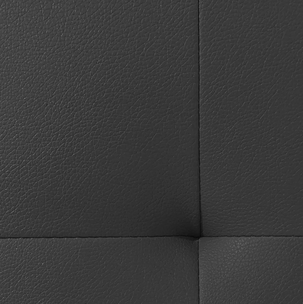 Lit double 160 x 200 cm en simili noir + sommier fixe - PANDORA