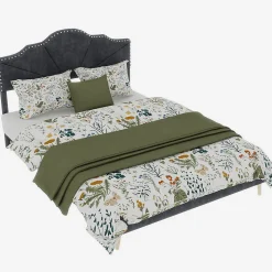 Lit Double Ado 140x200 cm - Lit Capitonné Bas Moderne et Confortable, Sans Vérin, Sans Matelas, Tissu Gris