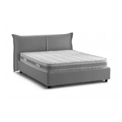 Lit double Akio, 100% Made in Italy, Ouverture frontale, avec matelas 160x190 cm inclus, Gris