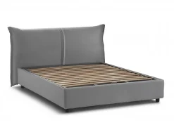 Lit double Akio, 100% Made in Italy, Ouverture frontale, avec matelas 160x190 cm inclus, Gris