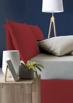 Lit double Askari, Lit coffre en tissu, Ouverture frontale, Convient pour matelas 140x190 cm, 100% Made in Italy, Rouge