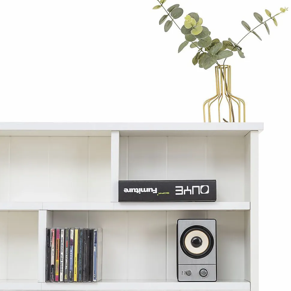 Lit Double Bois 140X200Cm Tiroirs Blanc Blackcolors