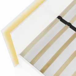 Lit double CHARLIE 140 x 190 cm avec sommier et LED intégrées blanc