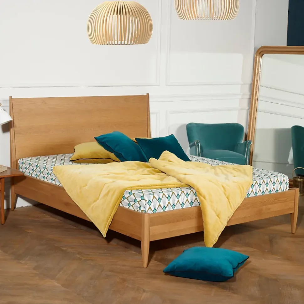 Lit double DALHIA Style scandinave en bois, 160 x 200