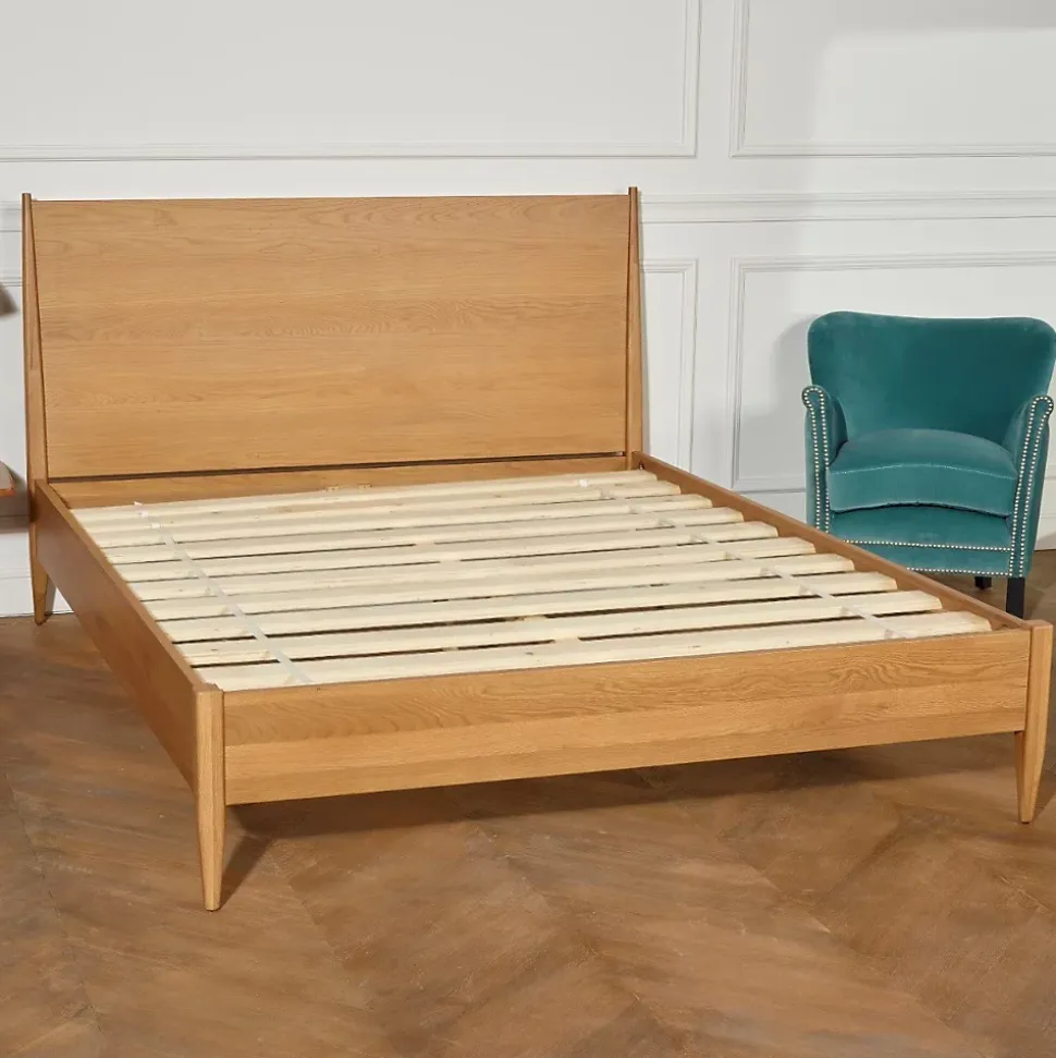Lit double DALHIA Style scandinave en bois, 160 x 200