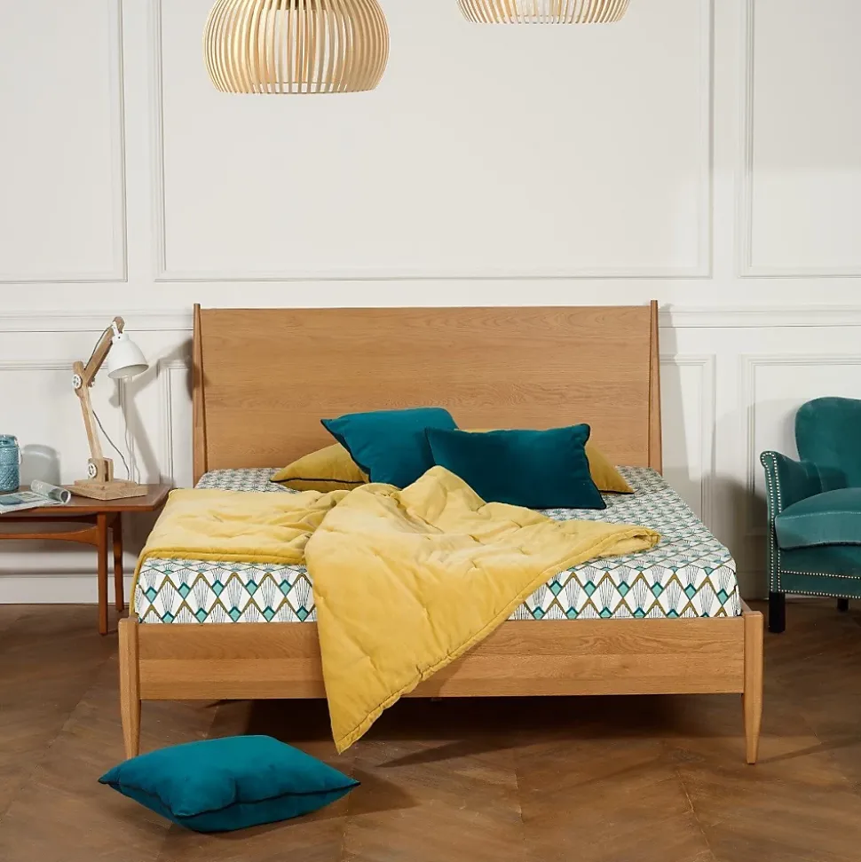 Lit double DALHIA Style scandinave en bois, 160 x 200