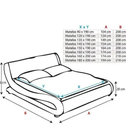 Lit double DESIGN AMEUBLEMENT Alessia 160x200 cm noir simili cuir