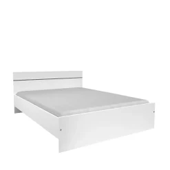 Lit double effet chêne blanc l. 145 x H. 75 x L. 194,5 cm Soluce