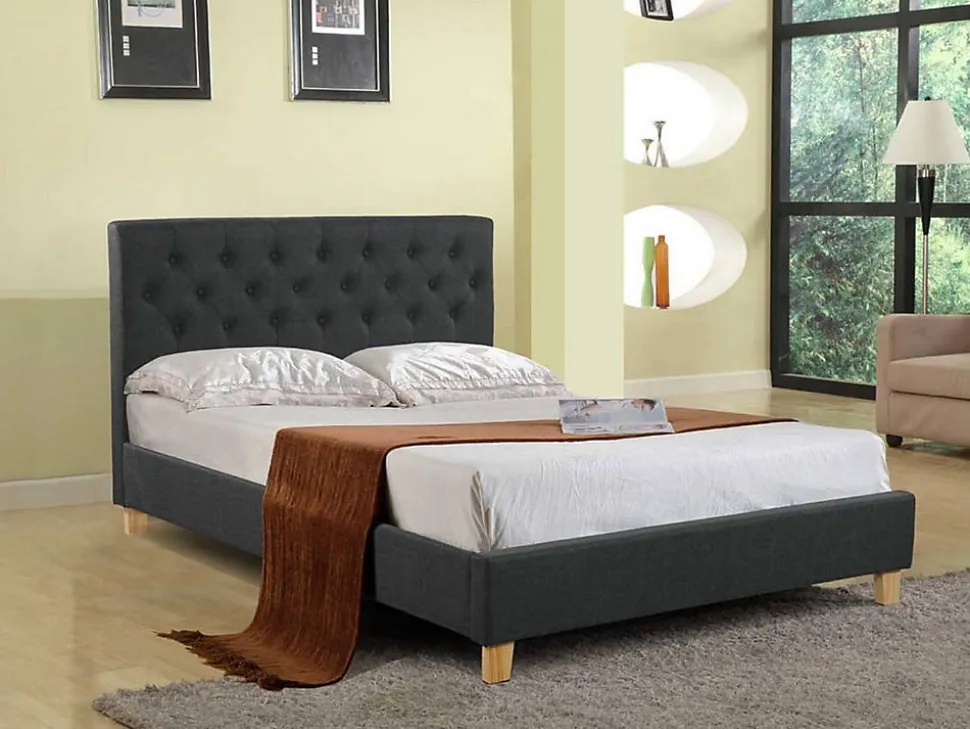 Lit double "Emmy" 140 x 190 cm Gris