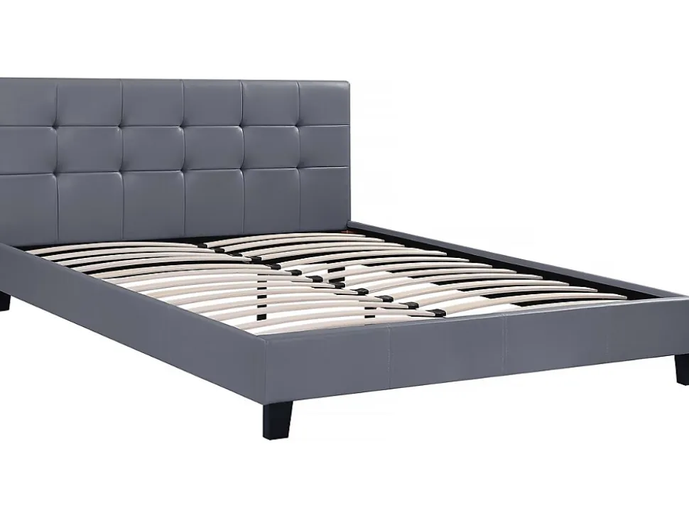 Lit double en pvc "Julia" - 140 x 190 cm - Gris