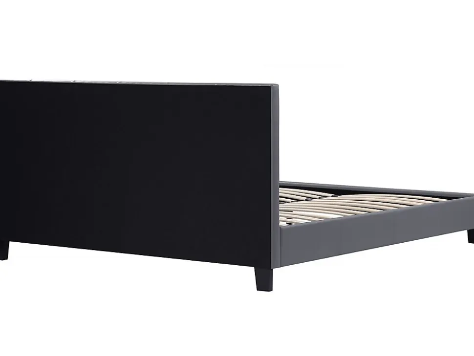 Lit double en pvc "Julia" - 140 x 190 cm - Gris