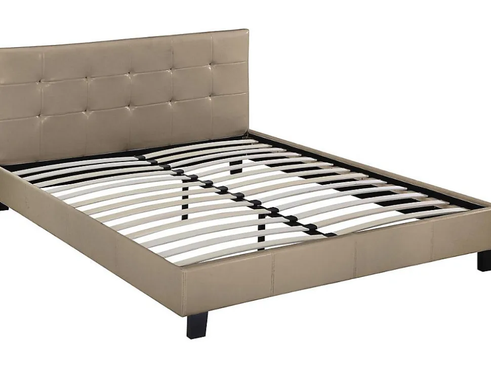 Lit double en pvc "Julia" - 160 x 200 - Taupe