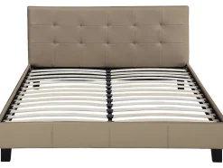 Lit double en pvc "Julia" - 160 x 200 - Taupe