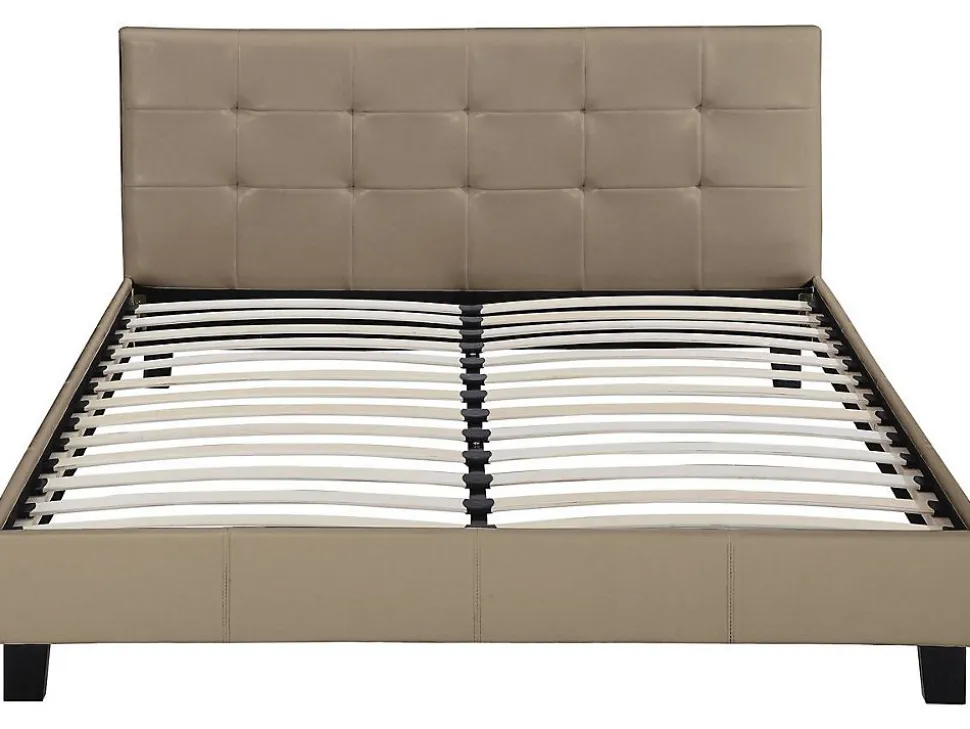 Lit double en pvc "Julia" - 160 x 200 - Taupe