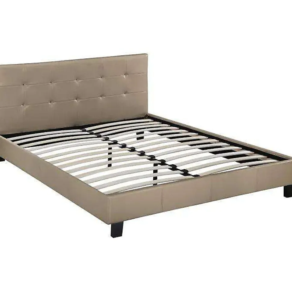 Lit double en pvc "Julia" - 160 x 200 - Taupe