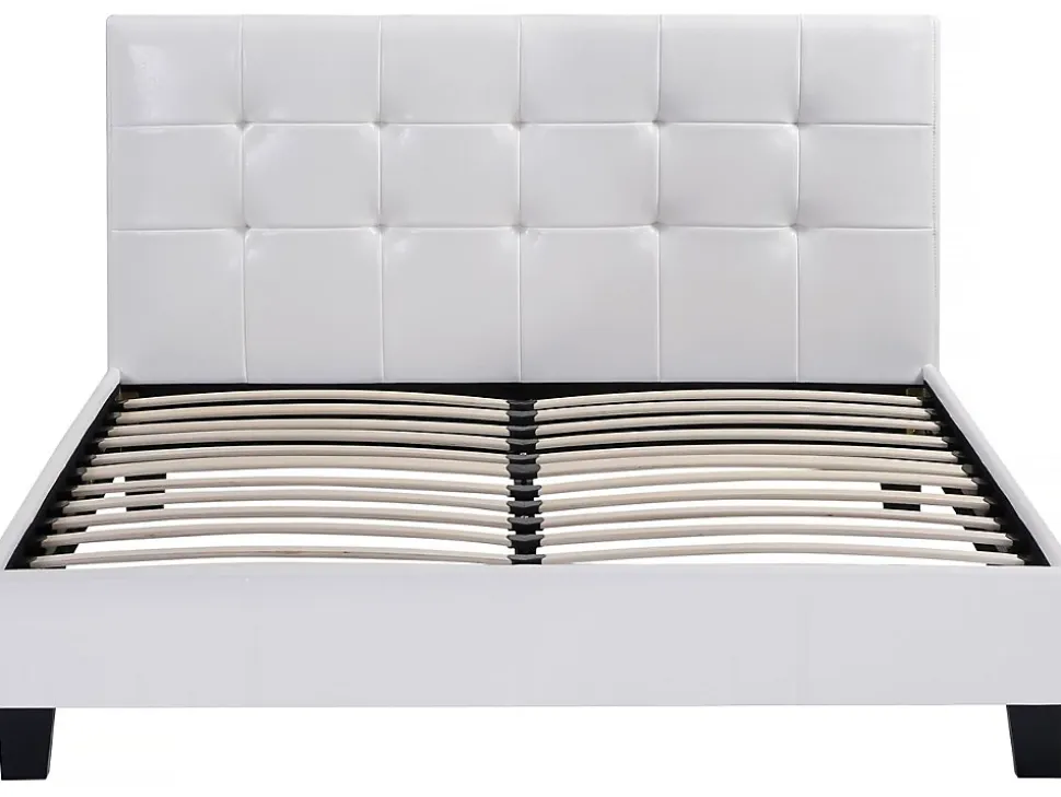 Lit double en pvc "Julia" - 140 x 190 cm - Blanc
