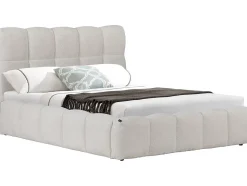 Lit double en tissu avec coffre "Davos" 140 x 190 cm Beige