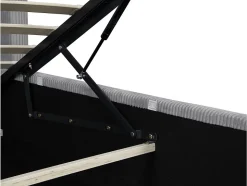 Lit double en velours côtelé avec coffre et lampe intégré 