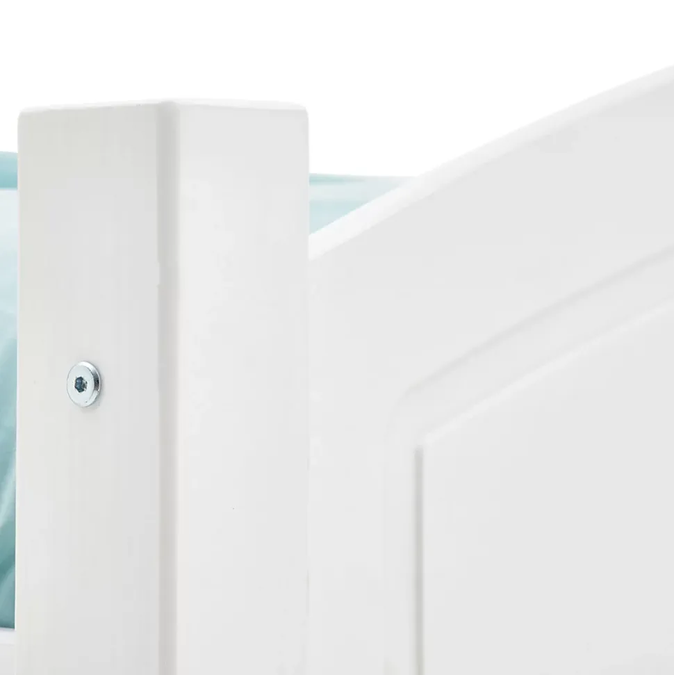 Lit double FLIMS, 140 x 190 cm en pin massif lasuré blanc