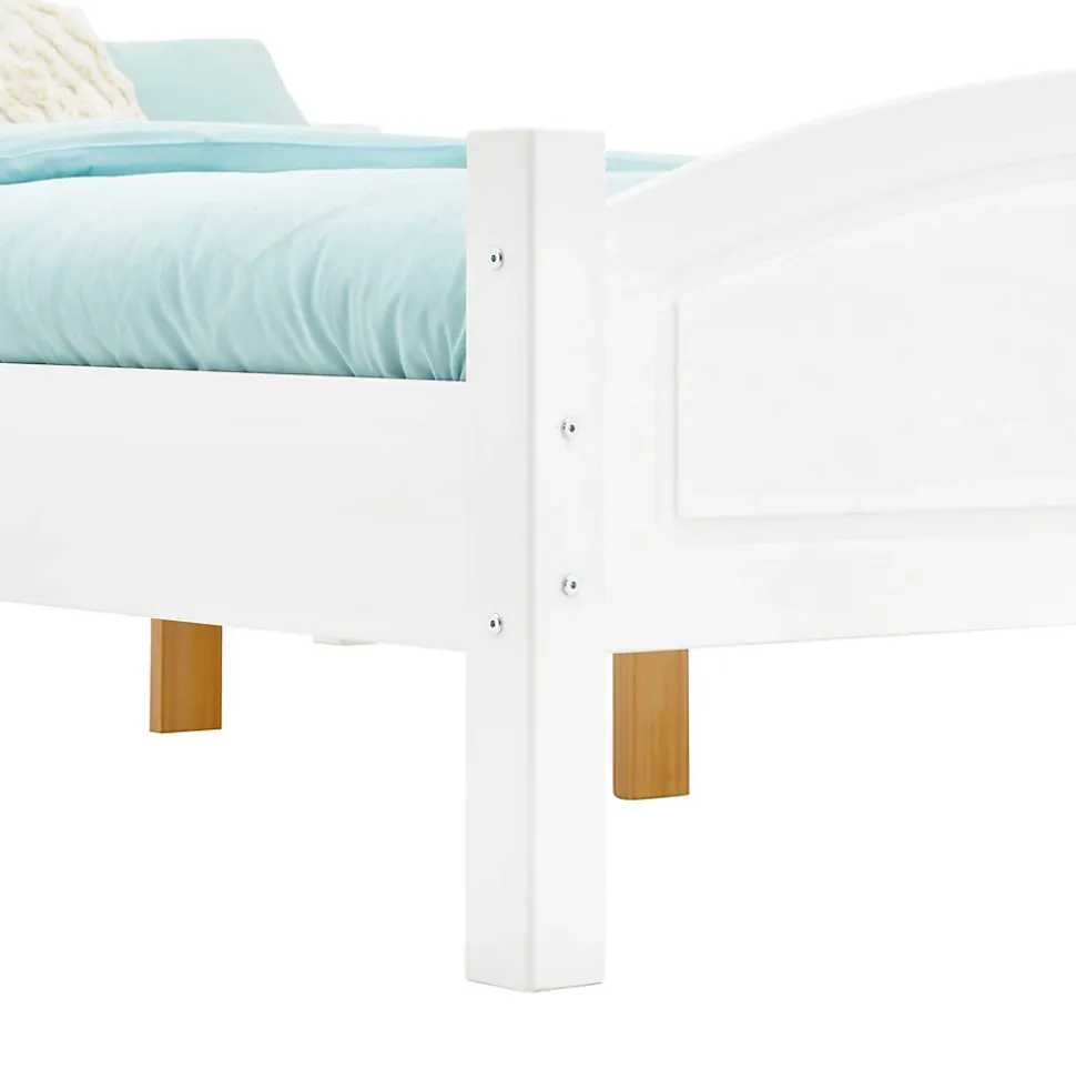 Lit double FLIMS, 140 x 190 cm en pin massif lasuré blanc