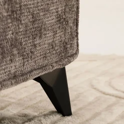 Lit double LEVERDA 140 x 190 cm, revêtement en tissu - Brun