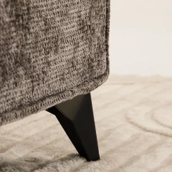 Lit double LEVERDA 140 x 190 cm, revêtement en tissu - Gris