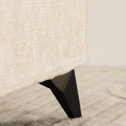 Lit double LEVERDA 140 x 190 cm, revêtement en tissu - Blanc