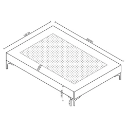 Lit double Lilla 140 x 200 cm gris foncé en.casa