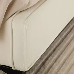 Lit double RAVELLO 140 x 190 cm, revêtement en tissu - Blanc crème