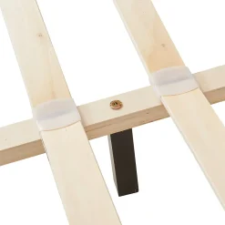 Lit Double Rembourré Albacete Sommier à Lattes Housse Similicuir 180 x 200 cm Blanc Corium