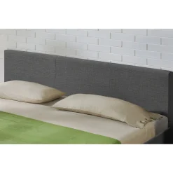 Lit Double Rembourré Design Sommier à Lattes Polyester 180 x 200 cm Gris Foncé Corium