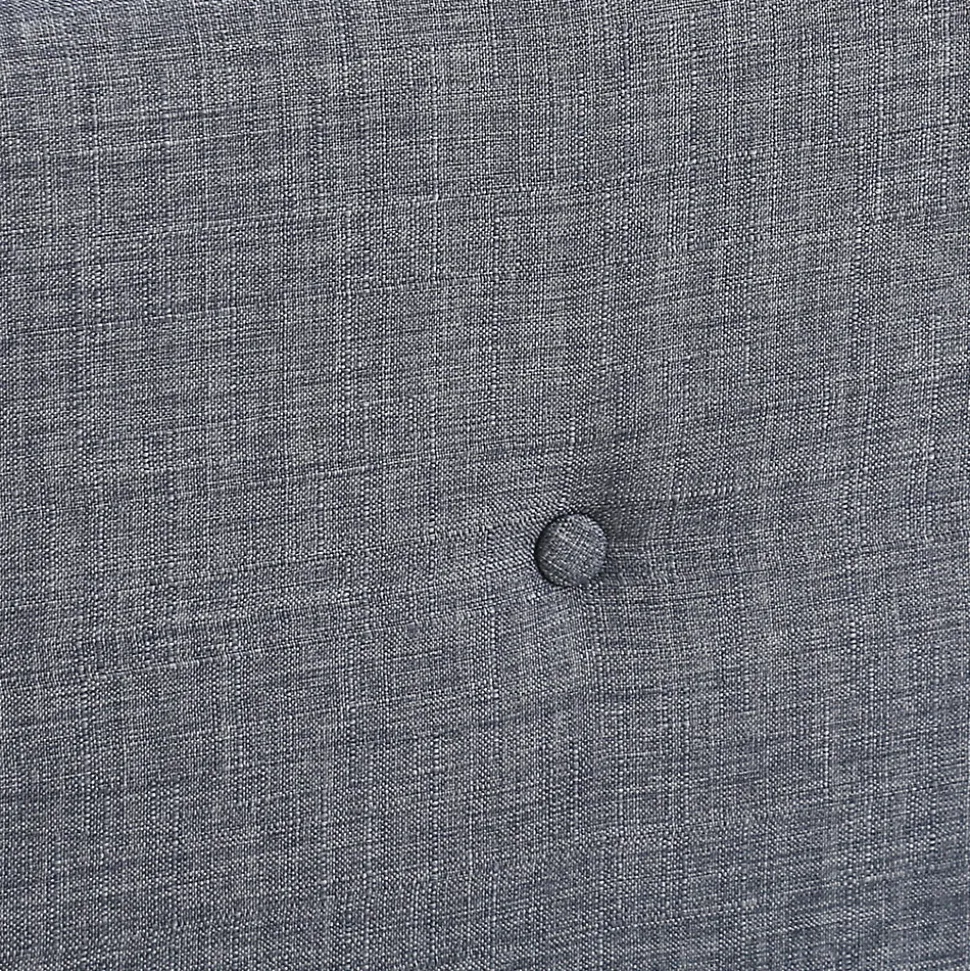 Lit double scandinave OSLO avec tête de lit et sommier 160 x 200 cm tissu gris anthracite