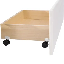 Lit Double 140x200 cm - avec 4 Tiroirs, Lit Confortable en Velours, Tête de Lit capitonnée, Sans Matelas, Beige