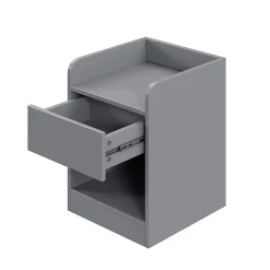 Lit Double 140x200 cm - avec Rangement Intégré et Tiroirs Latéraux, Banc Coffre pour Gain de Place - Gris