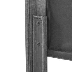 Lit double 140x200 cm - Lit adulte capitonné avec sommier à lattes - Lin - avec Matelas - Gris