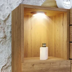 Lit Double 160x200 cm - Lit Adulte avec Rangement et Éclairage LED - Port USB et Niche Lumineuse - Sans Matelas - Bois - Chêne