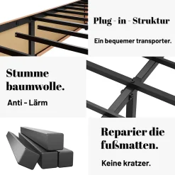 Lit Double 180x200 cm - Lit Adulte en PU avec Têtières Amovibles et Boucles Métalliques - design Moderne - Sans Matelas - Beige