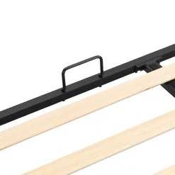 Lit Double 160x200 cm - Lit Rembourré avec Tête de Lit Capitonnée - Velours - Sans Matelas - Beige