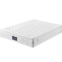 Lit double 140x200 cm - Lit rembourré avec tête de lit capitonnée - Lin - avec Matelas - Beige