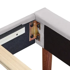 Lit Double 160x200 cm - Lit Rembourré ado - Velours - Sans Matelas - Gris