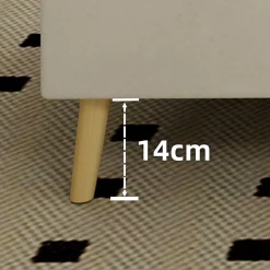 Lit Double 160x200 cm - Tête de Lit LED Intégrée et Base Basse Anti-Poussière, Lit Adulte/Ado, Velours, Beige, Sans Matelas