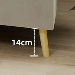 Lit Double 160x200 cm Bas Moderne pour Adulte/Ado avec Structure Stable, Sans Tête de Lit, Sans Matelas, Velours Hollandais Beige