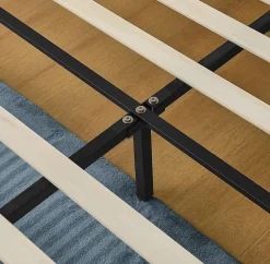 Lit double 140x200 cm, chenille, 4 tiroirs - beige