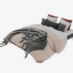 Lit Double 160x200 cm, Lit Adulte et Ado avec Cadre Bas Minimaliste, Design Stable en Velours Hollandais Gris, Sans Matelas