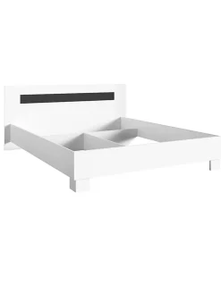 Lit DUBLIN blanc 140 x 190 cm, idéal pour chambre à coucher. Meuble design