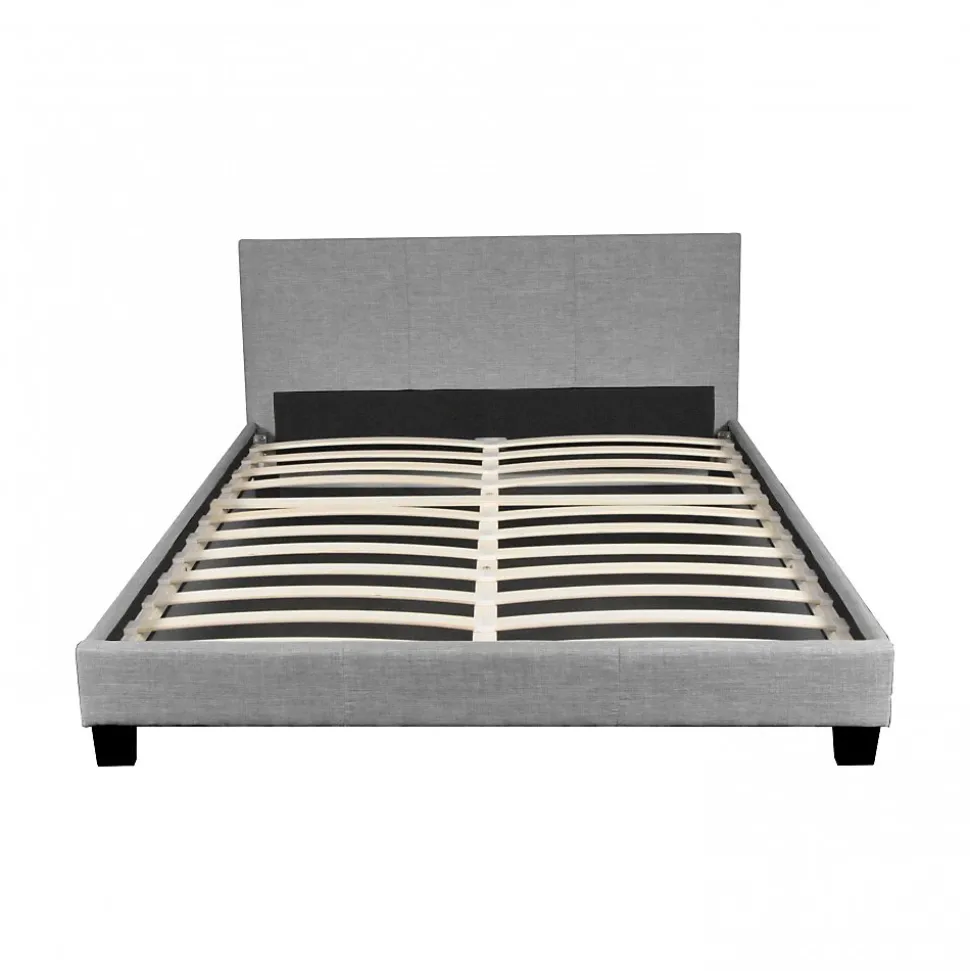 Lit DUBLIN 140x200 + 1 sommier / Gris clair