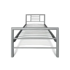 Lit ECHO Lit simple 90x200 cm gris métal avec sommier inclus