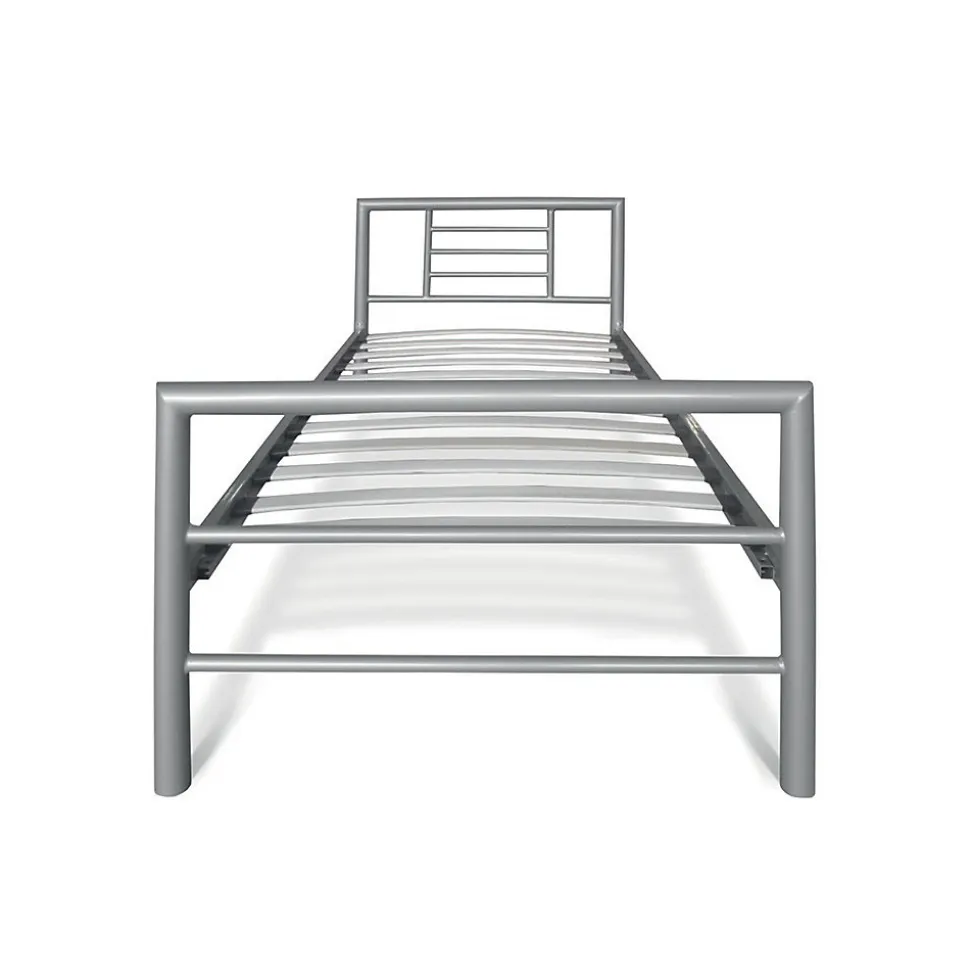 Lit ECHO Lit simple 90x200 cm gris métal avec sommier inclus